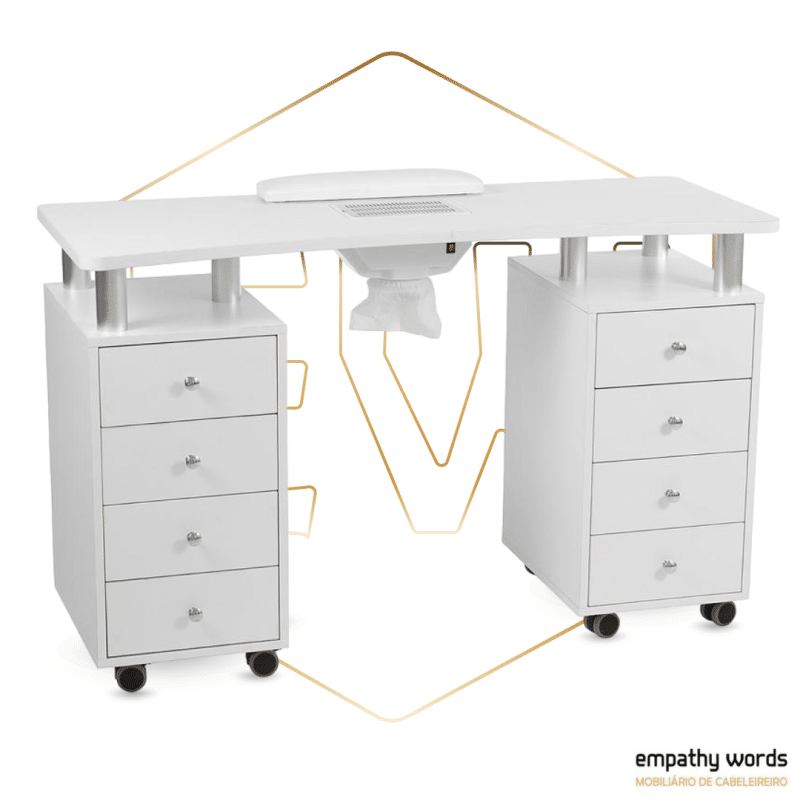Mesa de manicure com coleta de poeira Ewwk-WKM001
