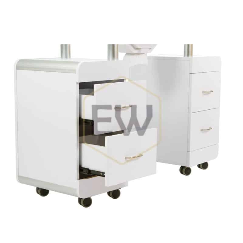 Glas Manicure Table com coleta de poeira Ewwk-WKM014 - Image 4