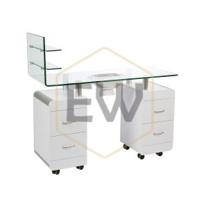Glas Manicure Table com coleta de poeira Ewwk-WKM014 - Image 6