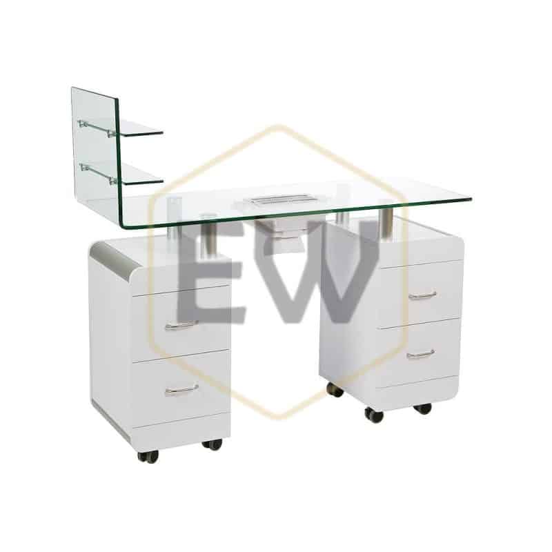 Glas Manicure Table com coleta de poeira Ewwk-WKM014 - Image 6