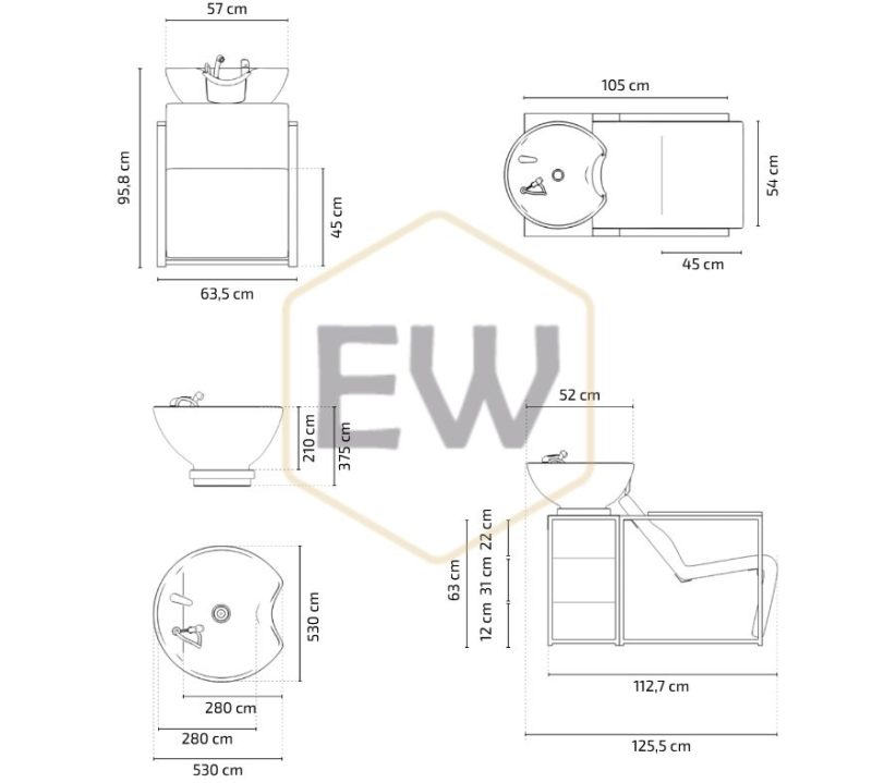 Rampa de Lavagem com levanta pés elétrico EWMI-B - Image 2