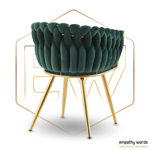Poltrona de metal em cromo dourado e estofamento em veludo verde escuro EWGS-589SREGIOVO - Image 2