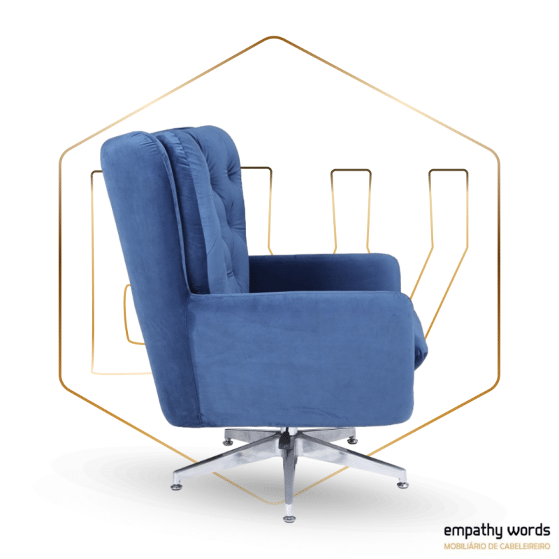 Poltrona giratória, ajustável, estofado em veludo azul EWGS-590SBECQVAZ - Image 3