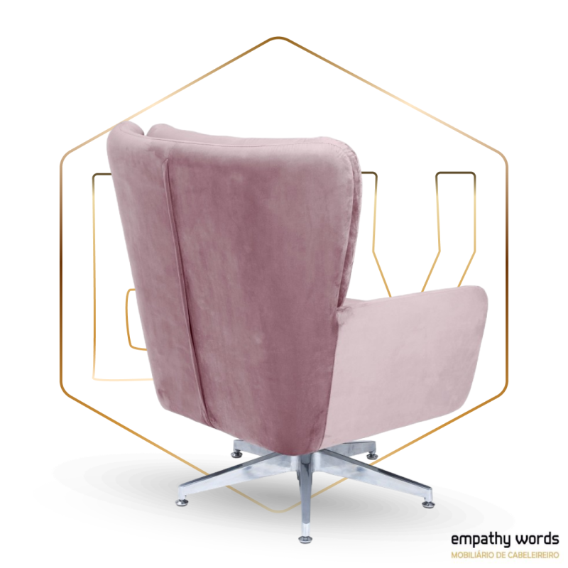 Poltrona giratória, ajustável, estofado em veludo rosa EWGS-590SBECQVRS - Image 3