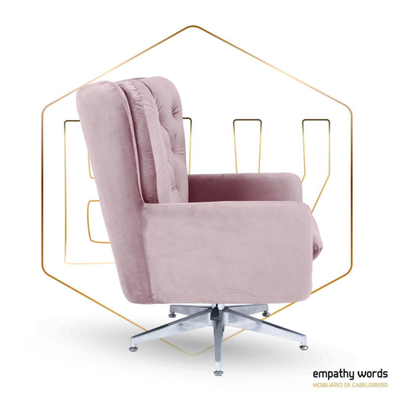 Poltrona giratória, ajustável, estofado em veludo rosa EWGS-590SBECQVRS - Image 4