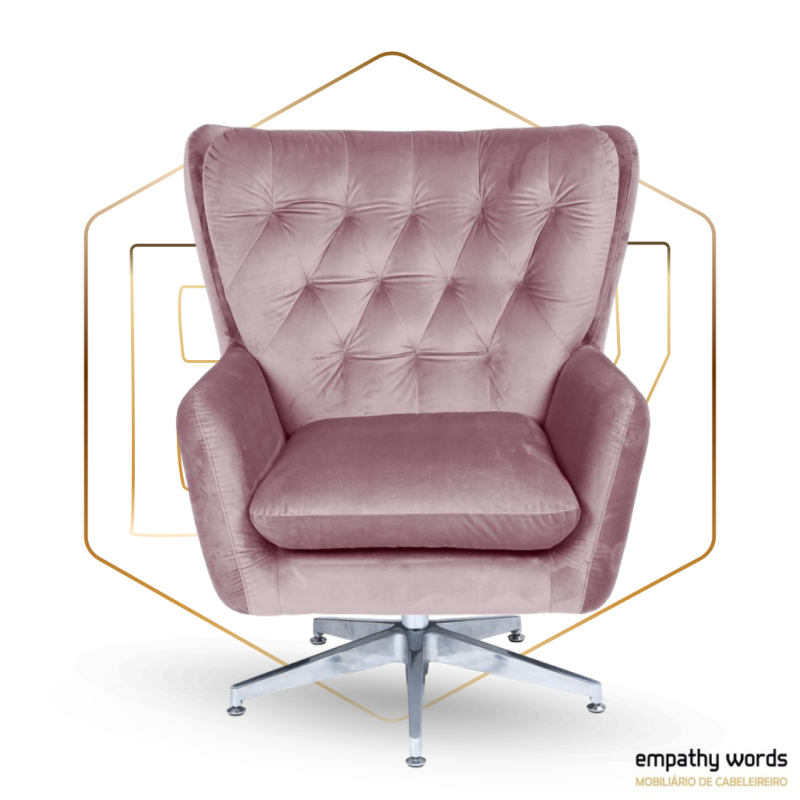 Poltrona giratória, ajustável, estofado em veludo rosa EWGS-590SBECQVRS - Image 2