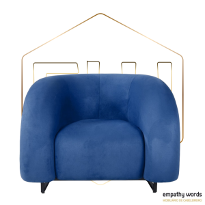 Poltrona estofada em veludo azul EWGS-590SKARLOVAZ - Image 4