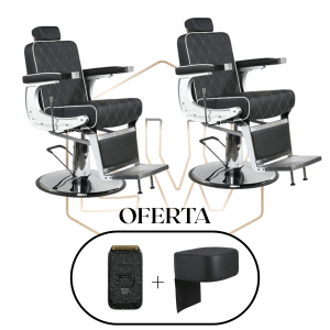 Cadeira de Barbeiro EWMI-KA-0108 + PUFF DE ELEVAÇÃO+MÁQUINA SHAVER EWMI-200