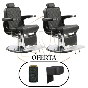 Cadeira de Barbeiro EWMI-AS + PUFF DE ELEVAÇÃO+ MÁQUINA SHAVER EWMI-200
