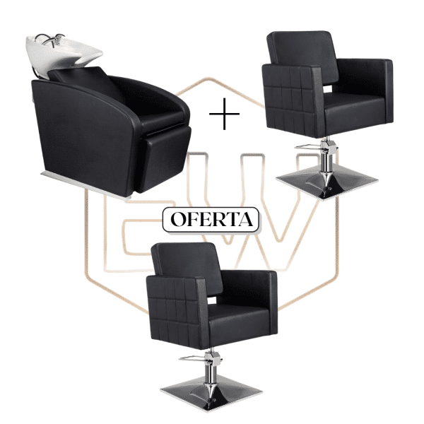 Rampa de lavagem EWMI-RA + Cadeira de Cabeleireiro EWMI-HO + Oferta Cadeira de Cabeleireiro EWMI-HO