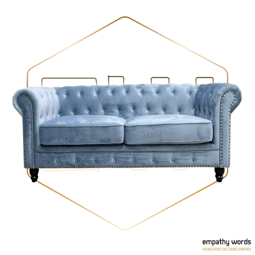 Sofá 2 lugares, tecido velvet dusky azul EWGS-CH-P-2LTVDA