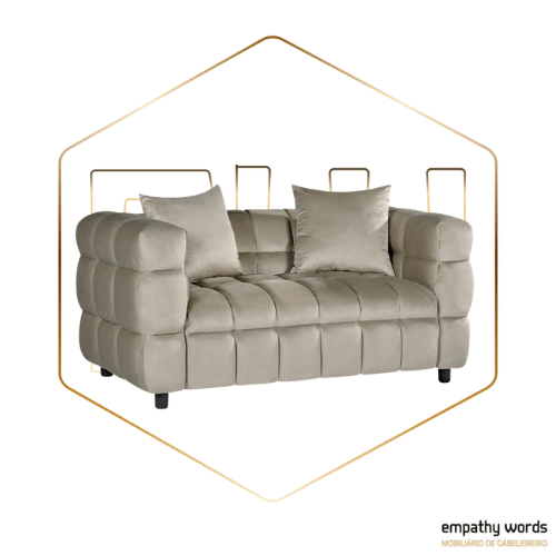 Sofá 2 lugares, tecido velvet cinza light 25 EWGS-LO2TVCL