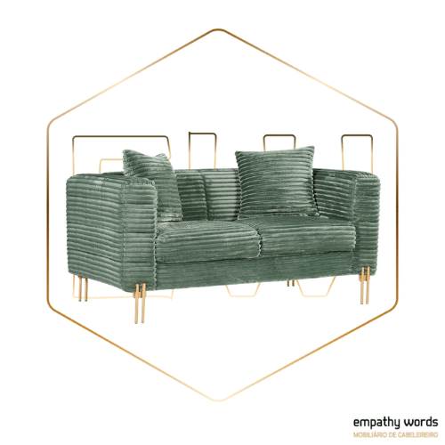 Sofá 2 lugares, tecido corduroy verde light EWGS-LA2TCVL