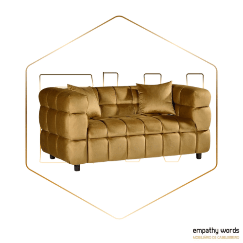 Sofá 2 lugares, tecido velvet camel 34 EWGS-LO2TVC