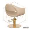 Cadeira de Cabeleireiro bege e base dourada EWWK-GB (5)
